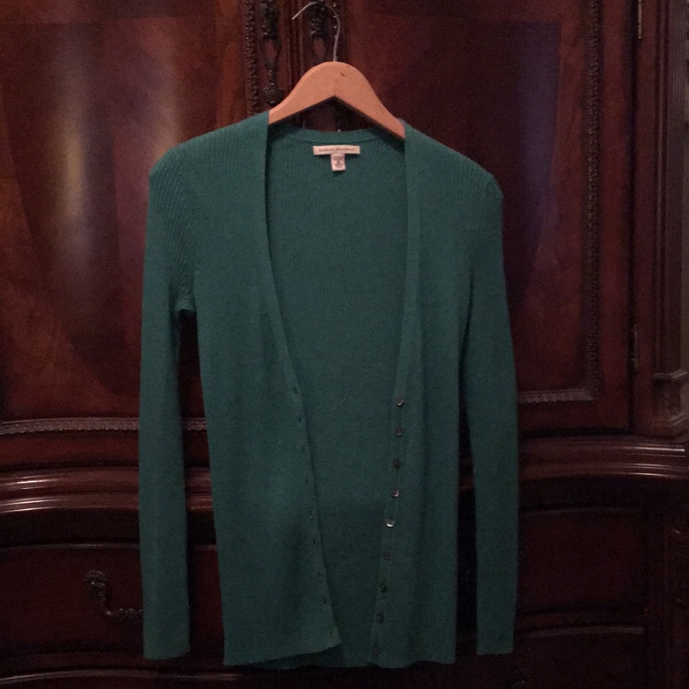 Teal light weight cardigan from Banana Republic.